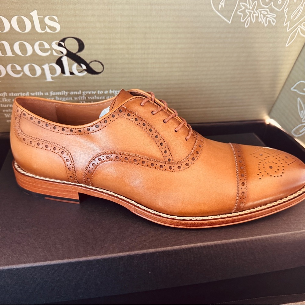 Men's Honey Tan Leather Oxford Shoes